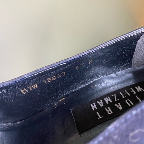 Stuart Weitzman Navy Blue Suede Pumps Size 6.5 - Picture 6 of 6